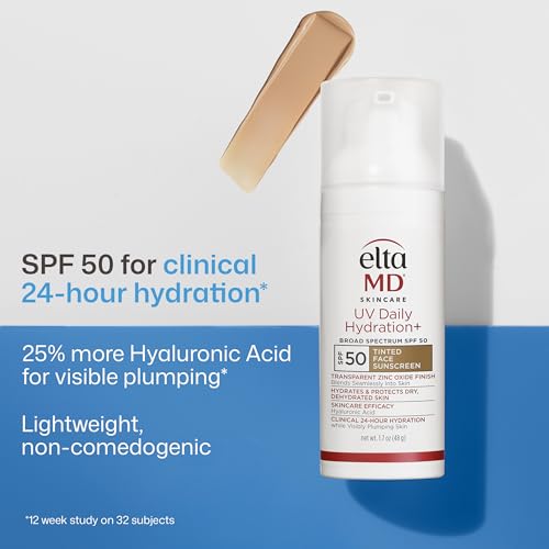 Image of EltaMD UV Daily Hydration+ Tinted Face Sunscreen with Transparent Zinc Oxide and Hyaluronic Acid