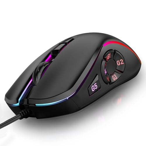 Ratón para juegos con cable RGB Irfora y 10 botones programables para PC 3