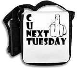 Größe ca. 18.5x21.5cm See You Next Tuesday Cunt Funny Middle Finger Schultertasche