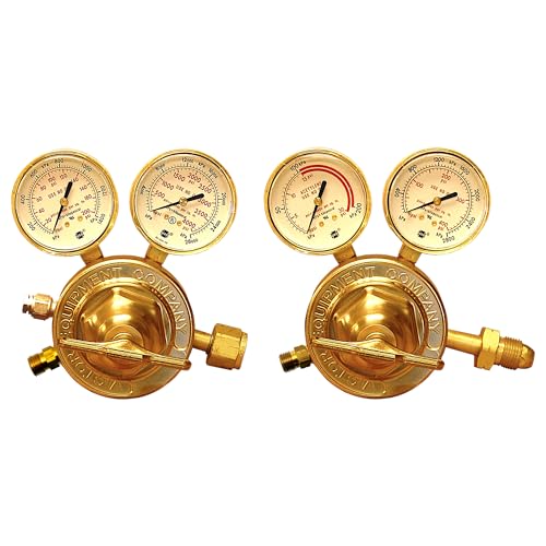 TWSupply Victor SR450 Series Heavy Duty Oxygen & Acetylene Regulator Set SR450D-540 (0781-0527) & SR460A-510 (0781-0584) Single Stage Industrial Regulators