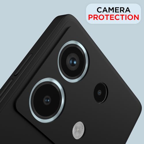 Image of Outlouders Back Cover for Redmi Note 13 Pro 5G | Camera Protection | Durable Soft Matte Silicone Bumper Case (Black)