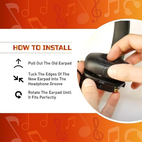 Image of Crysendo Headphone Cushion Fits Boat Rockerz 600 Bluetooth On-Ear Headphone | Memory Ear Pads Replacement Cushion Cover | PU Leather & Memory Foam Earpads (Black)