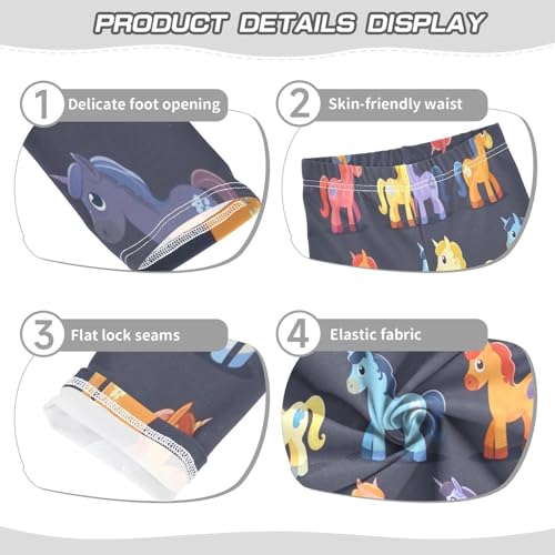 Bolaz Toddler Girls Leggings Printed Yoga Pants Leggings Pink Blue Yellow Horse for Kids3