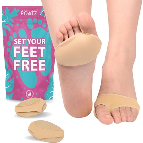 ROOTZ® | Almohadillas Metatarsales para Alivio del Dolor de Metatarsalgia | Plantillas de Gel con Tejido para Neuroma de Morton | 1 Par - Talla L (41-46)