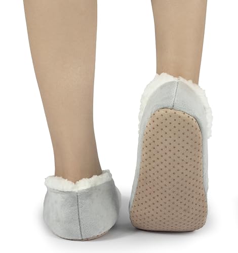 Image of BenSorts Fuzzy Slipper Socks for Women Funny House Slippers with Grips | Warm Cozy Cute Socks Non Slip Gifts Thick Stocking Stuffers Christmas