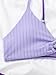 OYOANGLE Girl's 2 Piece Colorblock Ring Linked Bikini Swimsuit Ribbed Knit Bathing Suit Purple Multi 10-11Y