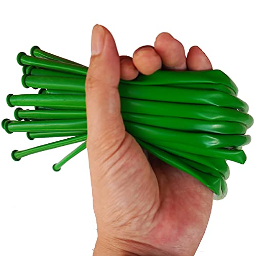 Image of Green 260Q Balloons , Long Balloons , Skinny Twisting Balloon 100 Pcs, Premium Magic Clown Ballon for Balloon Animal, Garland, Baby Birthdays, Festival Decoration