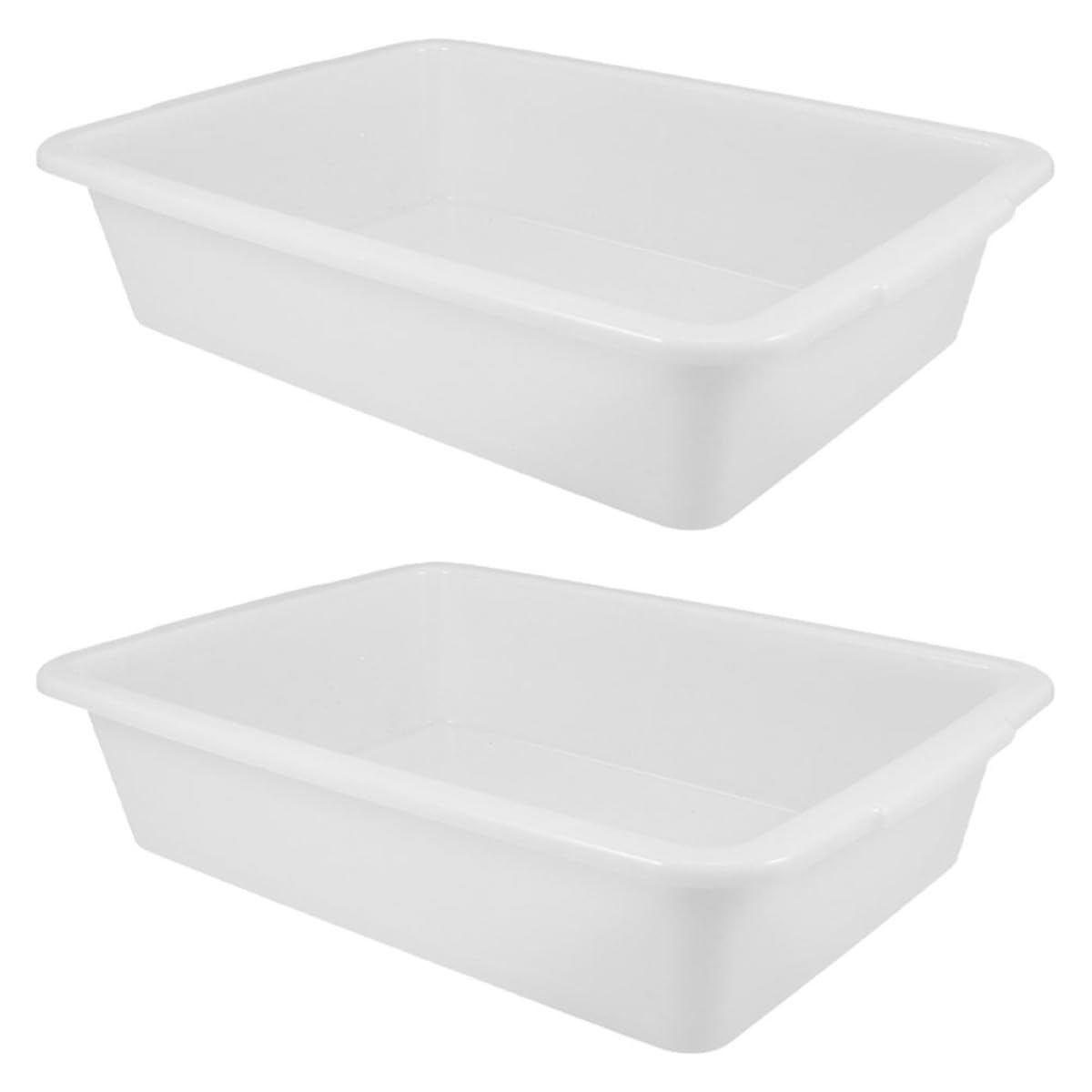 SHINEOFI Plateaux de Laboratoire Lot de 2 Design Anti-Fuite en Plastique Blanc Polyvalents pour Laboratoires Chimiques et Salles de Classe