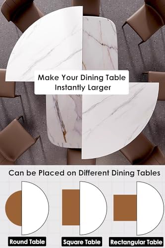 Round Folding Table - 55" Space-Saving Marble Top(160 cm/63 inch)