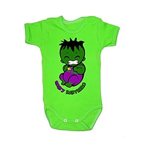 Colour Fashion Baby Hulk Bodysuits Shortsleeve 100% Katoen 0-24 Maanden 0009 (Pasgeborene, 56 cm, Groen)