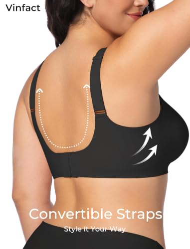 Image of Vinfact Womens V Lace Wireless Seamless Bras No Underwire Comfort Push Up Bra Supportive Full Coverage Bralettes T Shirt Bra