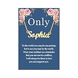 SANNYRA Sophia Name Necklace Personalized 18K Real Gold Plated Customized Nameplate Necklace Jewelry Gifts for Women