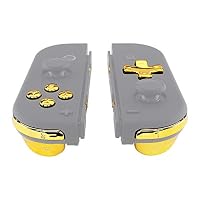 eXtremeRate Full Tasten Set für Switch/Switch OLED Joycon, DIY-Ersatz D-Pad Version Knöpfe ABXY/Steuerkreuz/Trigger Bumper Buttons/+-/SL/SR/Federn-Chrome Gold(Passt D-Pad Joycon Gehäuse) – Ansicht 4