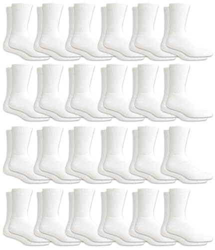 Image of 24 Pairs Of Yacht & Smith Wholesale Bulk Womens Crew Socks, Cotton Sport Athletic Socks - Size 9-11