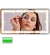 Car Visor Mirror with Light, 1500 mAh Rechargeable Car Visor Vanity Mirror...