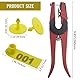 WMYCONGCONG 1-100 Number Sheep Ear Tag Livestock Tags und 1 PCS Ear Tag Applicator Zange für Ziegenschafe (gelb)