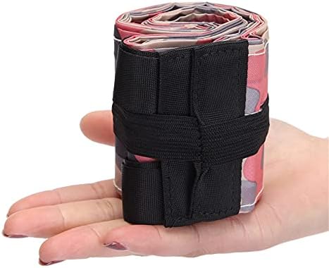 Mozzyyee Portable Foldable Shopping Bag Large Capacity Multipurpose Storage Bag Sports Travel Shoulder Bag (Pink Camouflage)