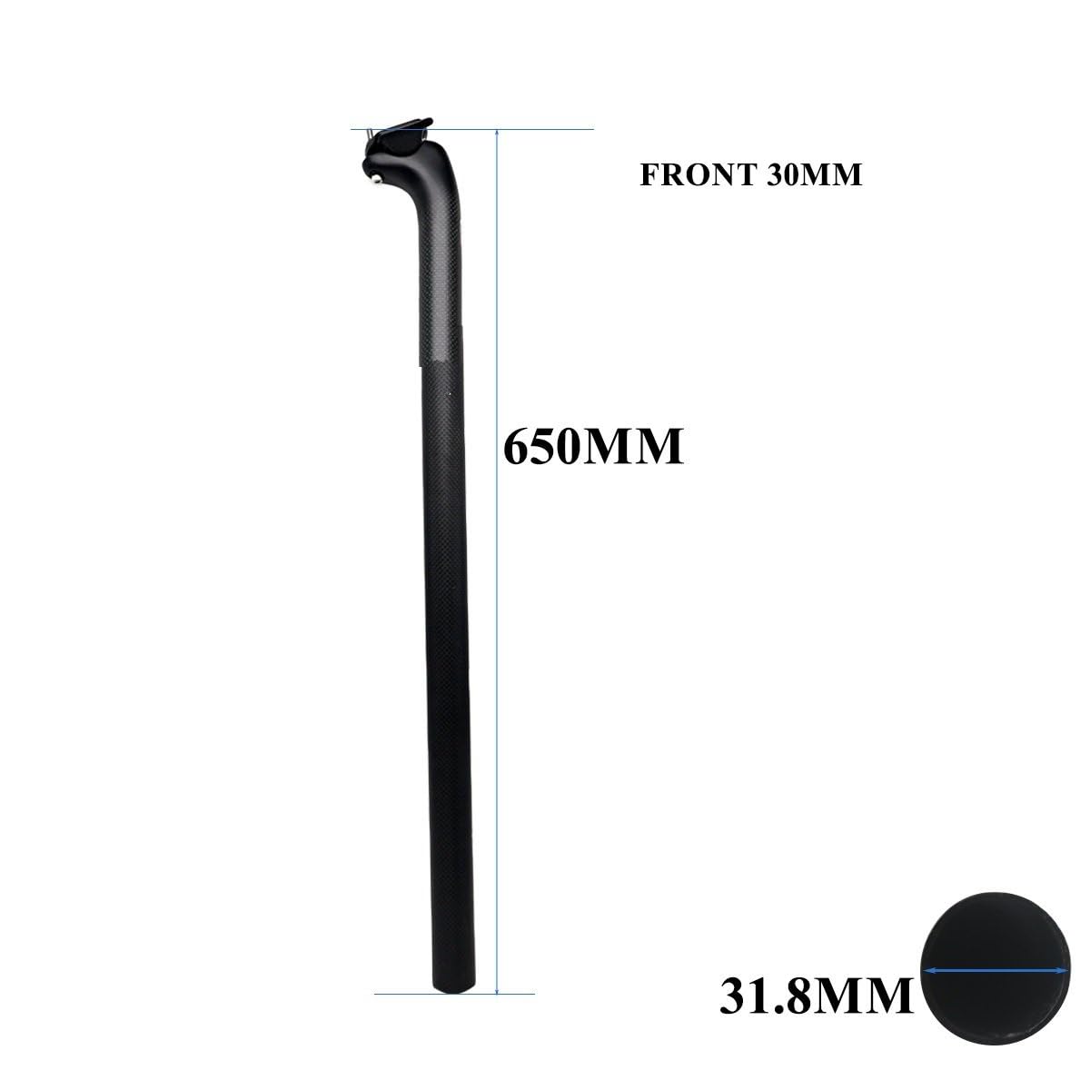 Selle de vélo pour FCFB Tige de Selle de vélo en Fiber de Carbone 600/650mm Tige de Selle VTT