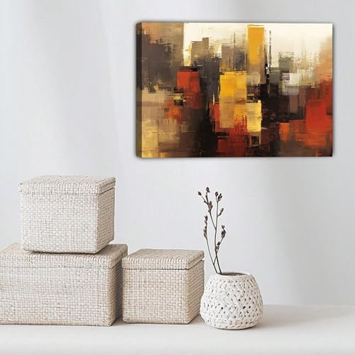 Peinture abstraite sur toile encadrée 50x70 cm pour décoration de dortoir