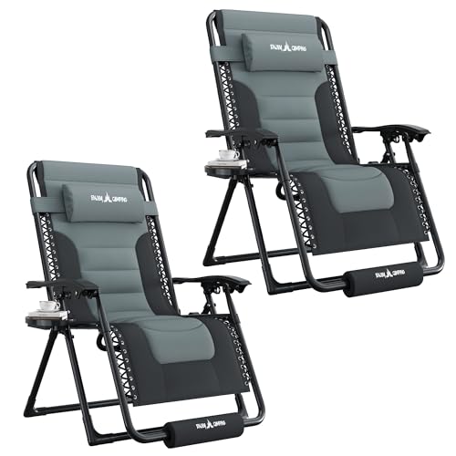Image of UDPATIO Oversized Zero Gravity Chair Folding Padding Outdoor Recliner