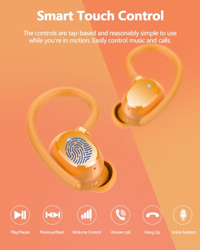 Image of Wireless Earbuds 128hrs Bluetooth 5.3 Headphone Sport, 2026 Bluetooth Earbuds Stereo Deep Bass Over Ear Bud with Earhooks, ENC Noise Cancelling Mic, IPX7 Waterproof Earphone for Workout /Running