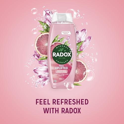 Radox Mineral Therapy Feel Uplifted body wash pack of 6 shower gel with a grapefruit & ginger fragrance for a refreshing shower experience 450 ml - Image 6