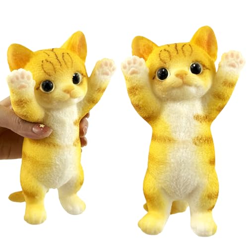 Image of Big Hand Painted Cat Squishy Toys,Large Cute Ultra Soft Kitty Squeeze Fidget Toys for Stress Relief ,Kawaii Squishies Sticky Animal Toys for Adults Kids,Decompression Sensory Balls Toys (JSH)