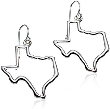 PammyJ Silvertone State of Texas Dangle Earrings