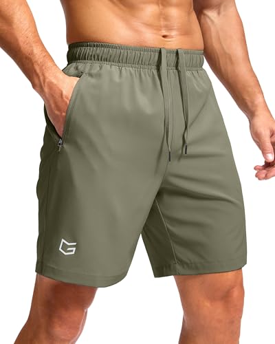 Image of G Gradual Men's Athletic Running Shorts with Zipper Pockets Quick Dry 7 inch / 5 inch / 9 inch Workout Gym Shorts for Basketball Hiking