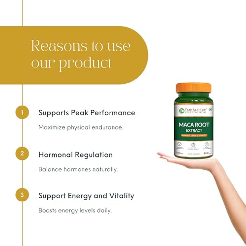 Image of Pure Nutrition Maca Root (1000mg), 120 Veg Capsules | Multivitamin For Men And Women | Promotes Reproductive Health, Improves Energy & Enhances Performance