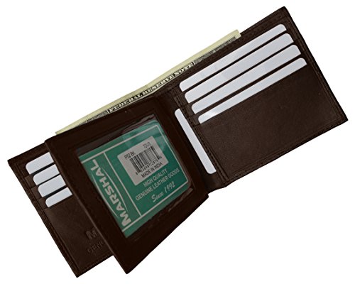 Marshal Men's Multi-Card Compact Center Flip Bifold Wallet wallet, Brown2