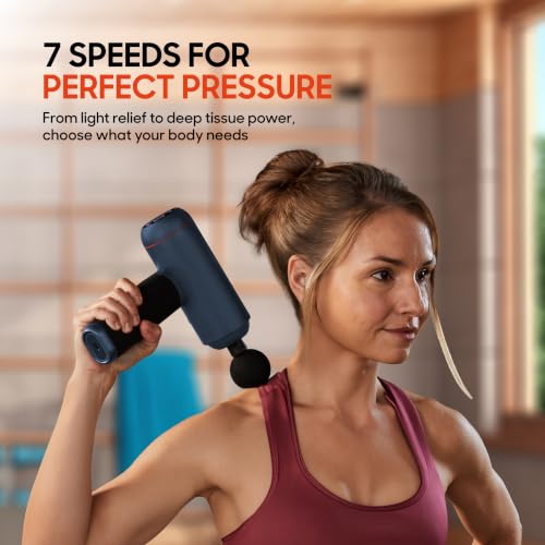Image of Sharper Image PowerBoost Max Massage Gun [2026 Version] Anti-Stall Deep Tissue Percussion Massager| 7 Speeds| Workout Muscle Recovery| Pain Relief| Back & Shoulder Massage Tool| Gifts for Men Women