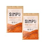 SIMPLi Regenerative Organic Certified® Red Lentils, High in Plant-Based Protein, Non-GMO, 12 oz (2-Pack)