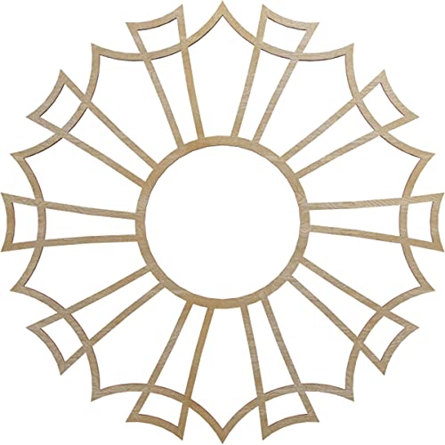 Image of Ekena Millwork 16 inchOD x 5 5 /8 inchID x 1 /4 inchT Augustus Wood Fretwork Pierced Ceiling Medallion, Birch