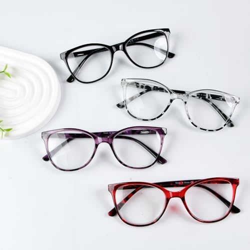 Image of Eyekepper 4 Pack Oversized Reading Glasses - Cat Eye Design Readers for Women Reading +2.75