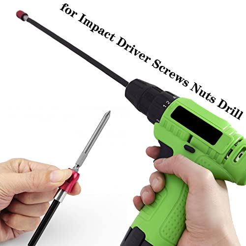 Obpsfy 4 Pcs Drill Bit Extension Set | Magnetic Screwdriver Bit Holder | 1/4 Inch Hex Quick Change Bit Holder | 2/4/6/12 Inch Socket Chuck Adapter | For Impact Driver Screws Nuts Drill #TOP6