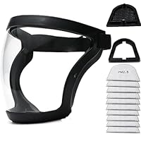 Fracavi Kunststoff-Vollgesichtsschutzschild Vollschutzausrüstung mit für Unisex und Erwachsene, wiederverwendbarer, transparenter Gesichtsschutz ohne Beschlag mit verstellbarem Band (1)