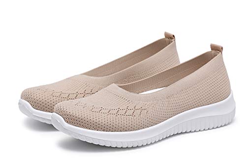 WILLFUN Women’s Breathable Walking Shoes-Slip On Mesh Knitted Flats Soft Gym Sneakers Flexible Lightweight Casual Easy Shoes3