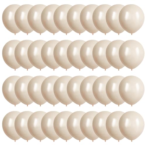 Globos de arena con cinta, 60 globos de helio de arena de 12 pulgadas, kit de arco de globos blancos...