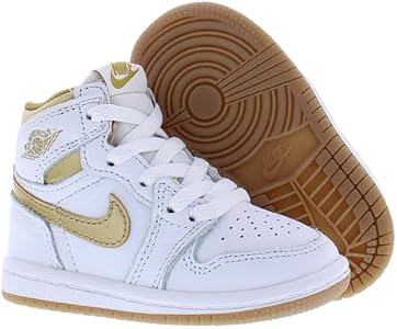 Tênis infantil Air Jordan 1 Retro High 'Metallic Gold' (FD2598 107