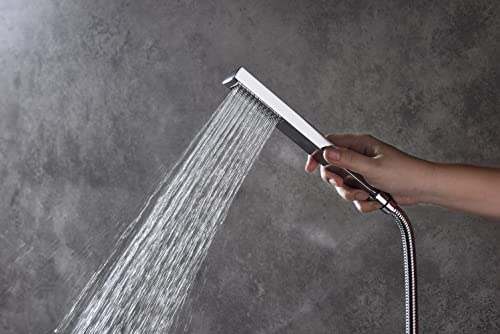 Cascada Digital 12” Sistema de Ducha Montado en Pared con Control Monocomando y Pantalla LCD, 3 Funciones (Lluvia, Jets Corporales y Ducha de Mano) (Negro Mate) miniatura 4