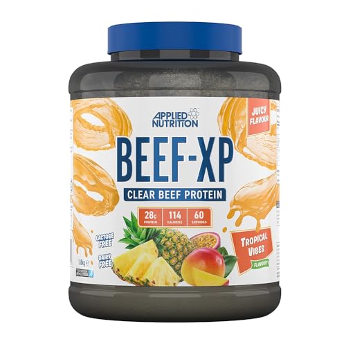 BEEF-XP Clear Beef Protein Isolate 1.8kg (60 Servings) Dairy Free Beef Protein Powder Lactose Free Zero Sugar Low Fat Tropical Vibes