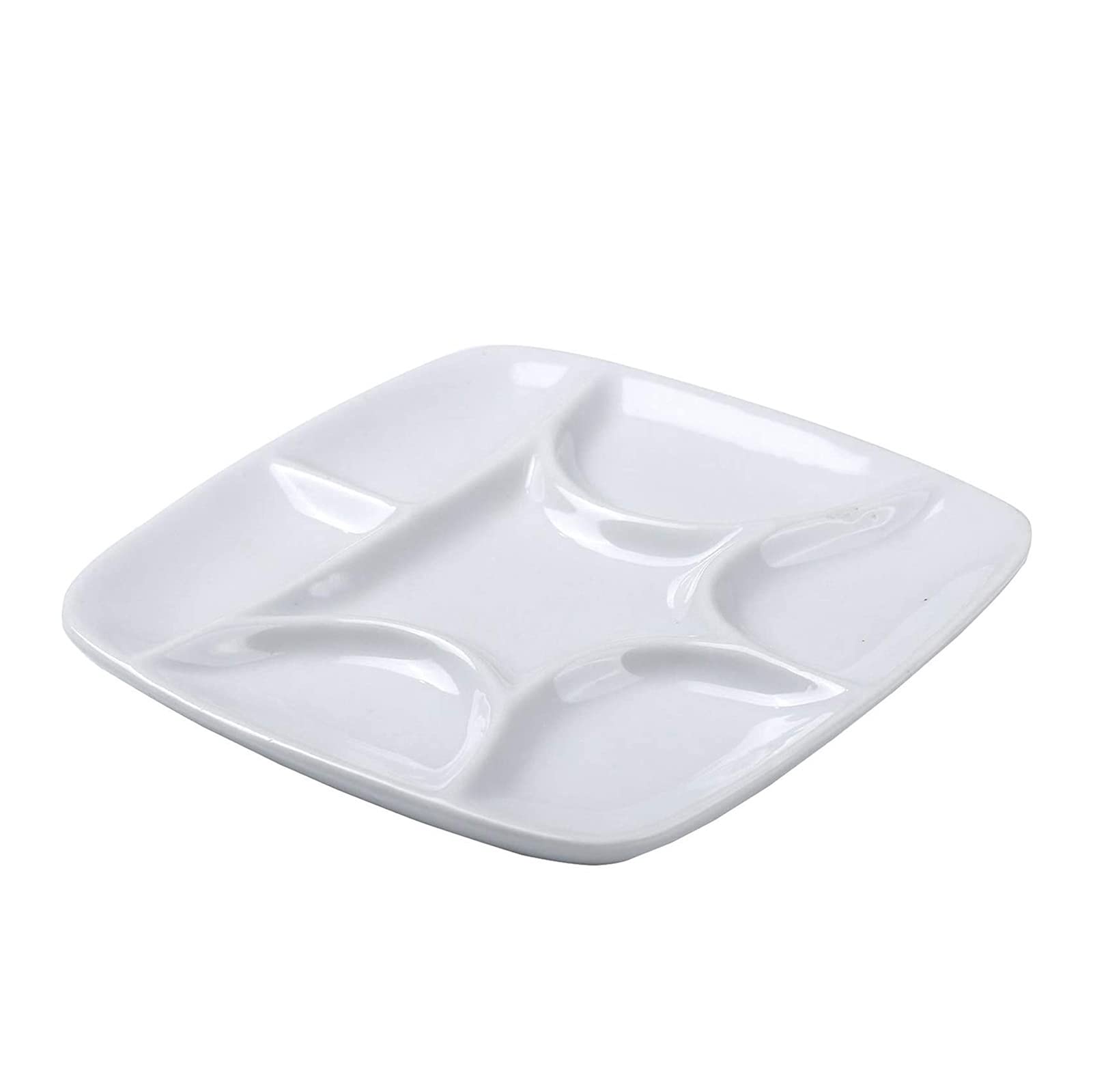 Kwadratowa biała ceramiczna paleta farb artystycznych, odpowiednia do akwareli i gwaszu Akrylowy obraz olejny, 5-4/5 cali