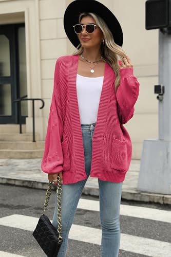 Cakulo Womens 2025 Oversized Chunky Cardigan Sweaters Fall Fashion Open Front Knit Long Sleeve Pockets Cardigans2