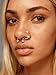 MODRSA Gold Nose Hoops 18 Gauge Horseshoe Nose Ring Hoop 18G Half Hoop Earring Hoops for Women 3pcs Daith Earring Gold Tragus Helix Piercing Jewelry Septum Ring