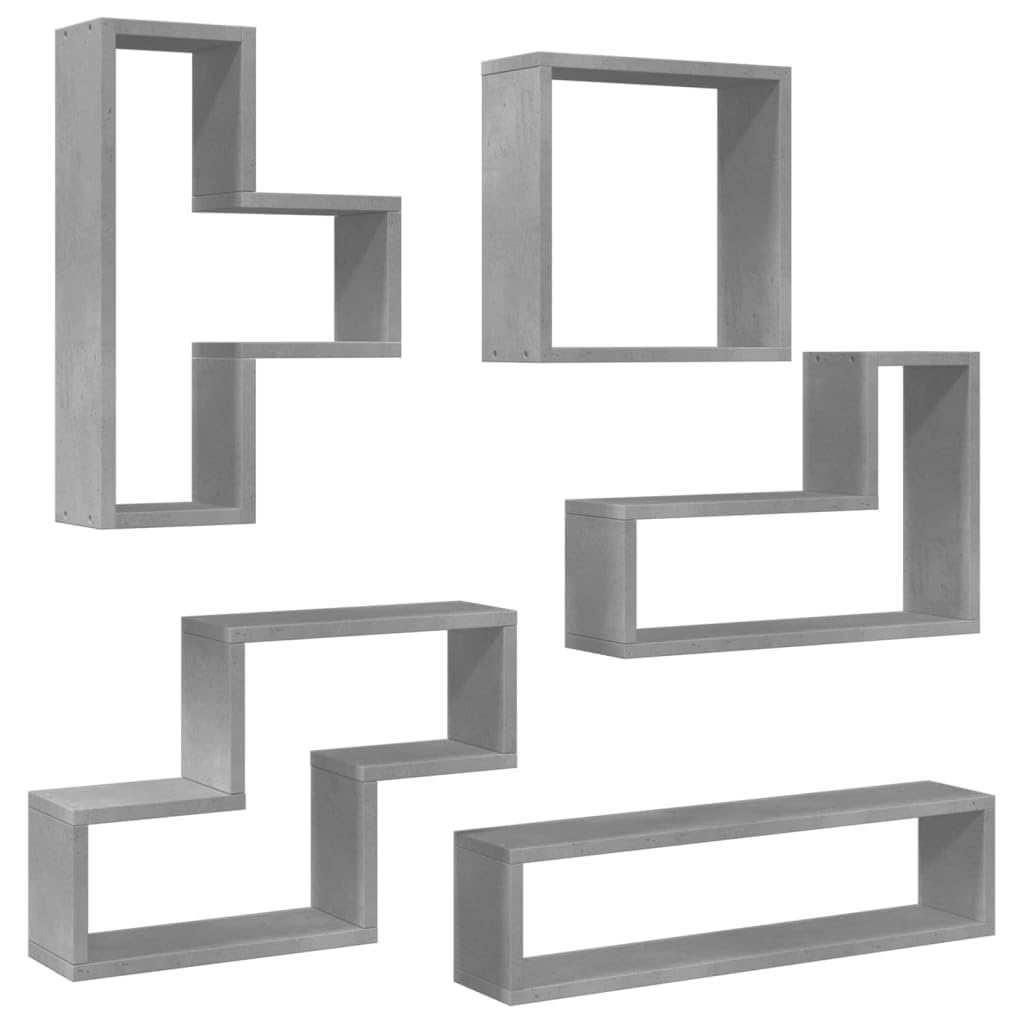 Étagère murale en bois gris béton 96 x 12 x 64 cm