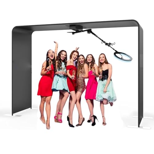 Cabina de fotos superior con braguero giratorio y anillo de luz para eventos grupales y fotografía profesional