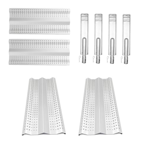 STCNADCR 4PACK Stainless Steel Flame Tamer Heat Plates and 4PACK Heavy Duty Grill Burners Replacement Parts for Blaze BLZ-3 BLZ-4 BLZ-5 OEM BLZ-32-064 BLZ-32-043