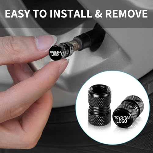 Image of NIVIZEN 4 pcs Car Tyre Valve Caps,Universal Fluorescent Tire Valve Caps for Cars with Logo,Attractive Dustproof Leakproof Car Accessories, Universal for Cars (to-yuo-ta)