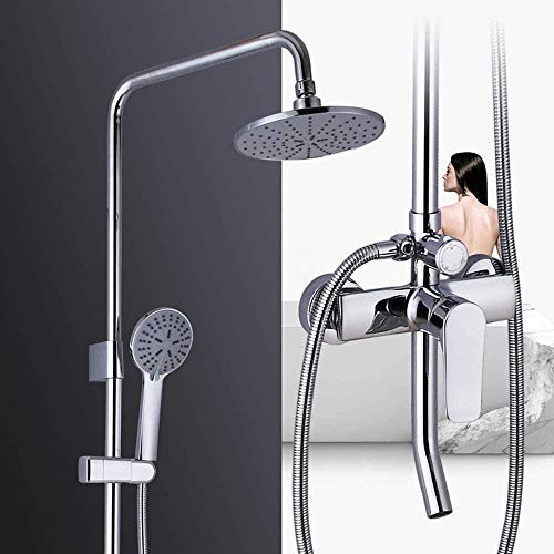 Système de Douche Rond LWX - Ensemble Haut de Gamme 20 cm Finition Chrome Durable